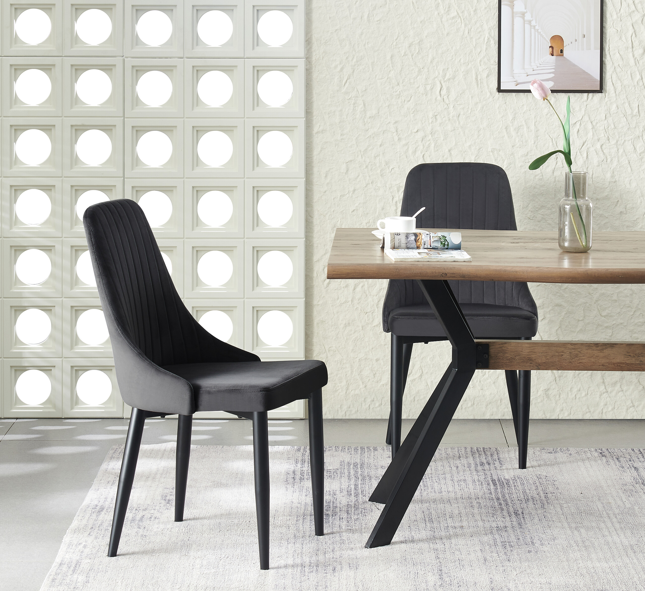 Stuhl CLAUDIA, 2er Set anthrazit B/H/T: ca. 44x88x58 cm Stuhl CLAUDIA, 2er Set anthrazit B/H/T: ca. 44x88x58 cm