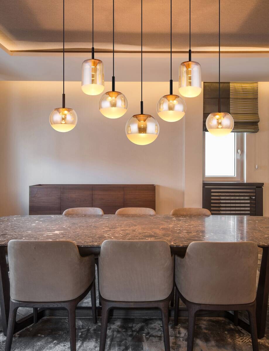 GLOBO LED-Hängeleuchte messing schwarz Aluminium Metall B/H/L: ca. 41x130x136 cm 1.0 Brennstellen