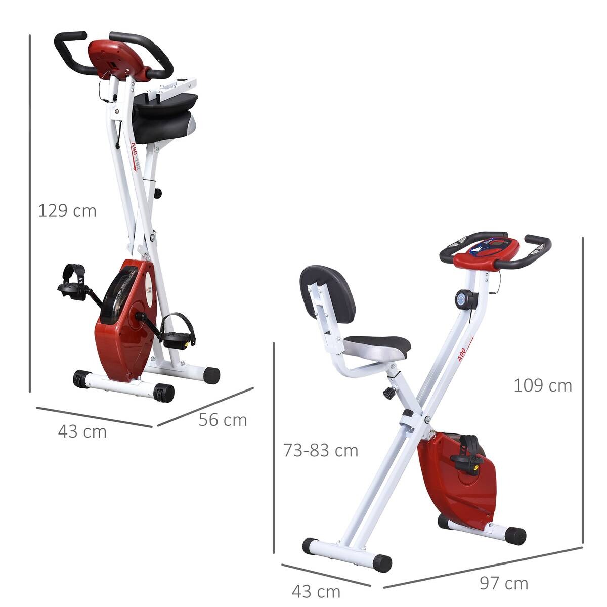 HOMCOM Fahrradtrainer rot Stahl H/L: ca. 109x97 cm