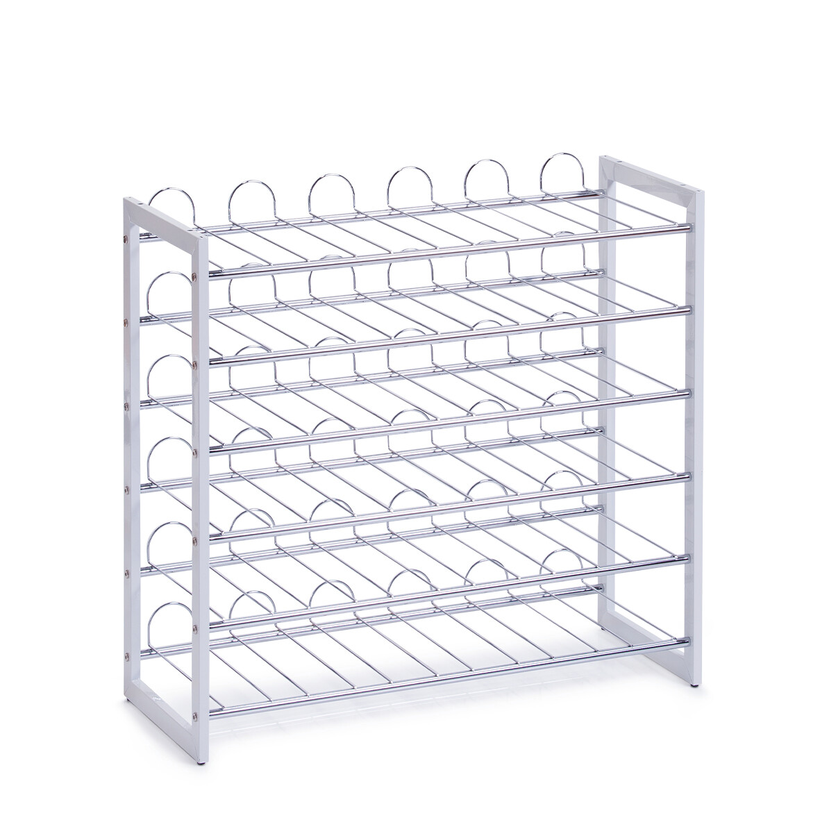 Zeller Weinregal für 36 Flaschen weiß Metall B/H/L: ca. 26,5x63x68 cm