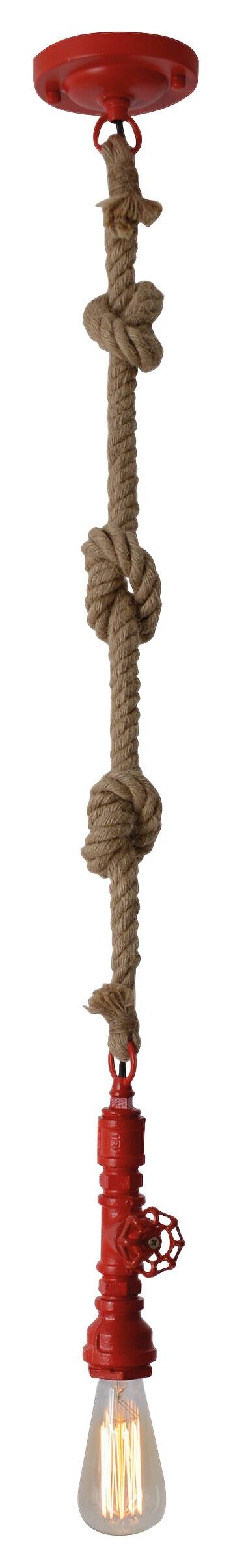 Näve Leuchten Pendelleuchte 114921 rot Textil Metall B/H/T: ca. 12x145x12 cm E27 1 Brennstellen