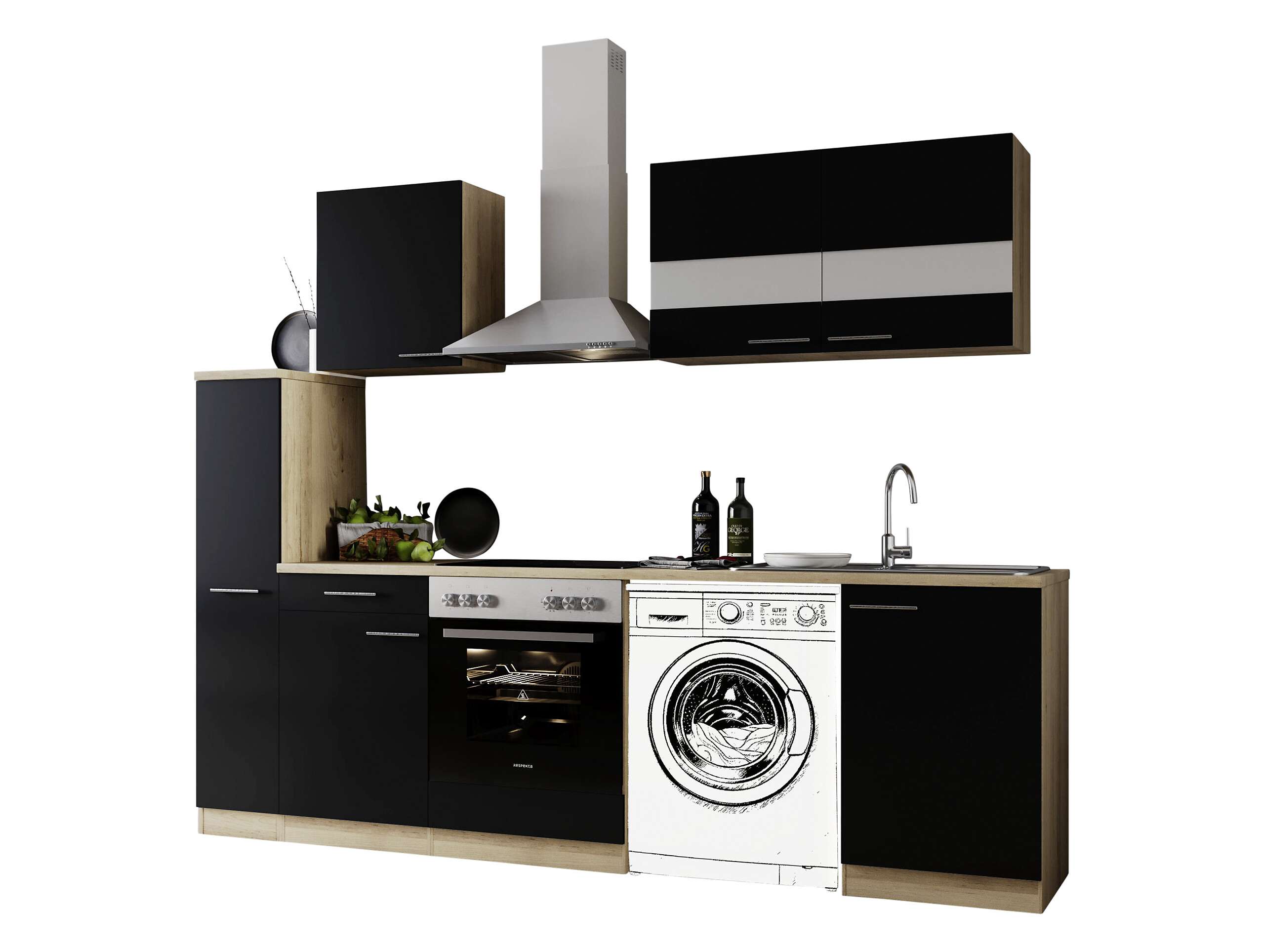 Respekta Küchenblock Merle weiß B/H/T: ca. 250x200x60 cm