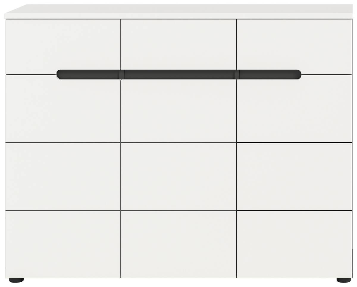 Schuhkommode Canu basaltgrau Nachbildung weiß B/H/T: ca. 120x94x37 cm