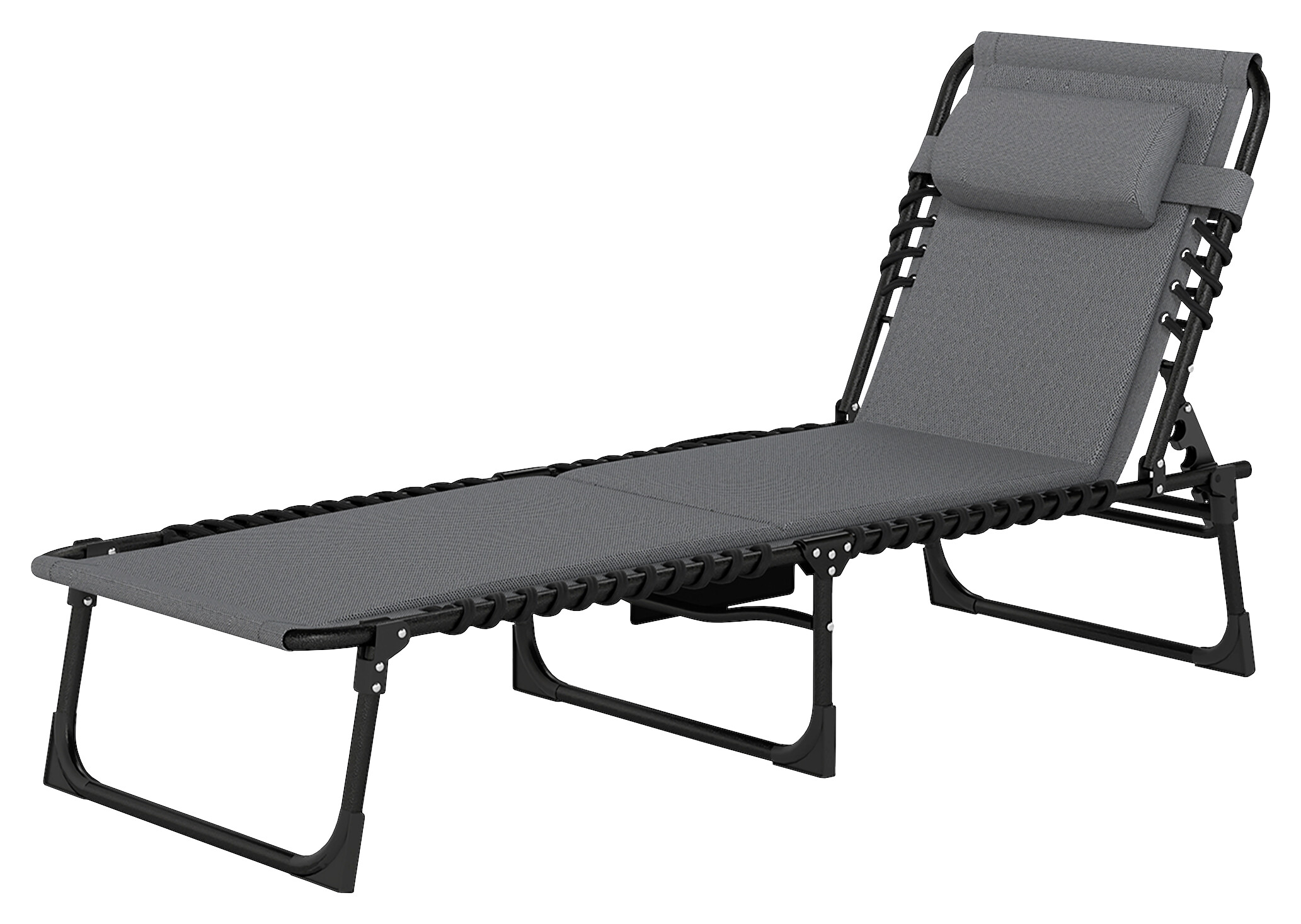 Outsunny Sonnenliege dunkelgrau Stahl B/H/L: ca. 68x36x189 cm