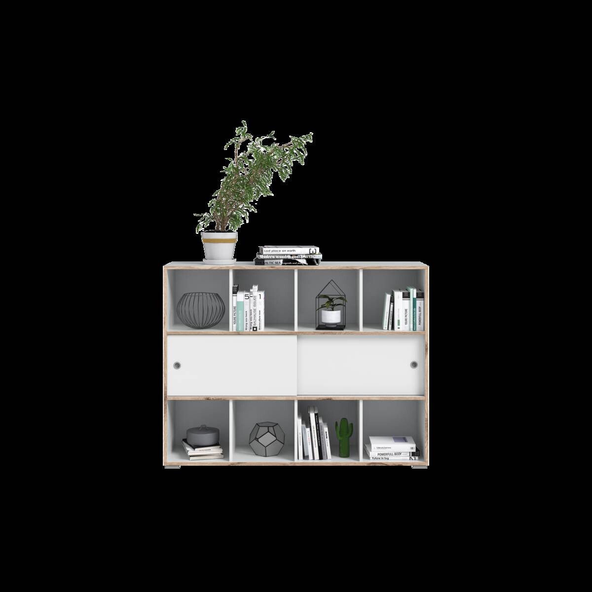 Schiebetürenschrank Jesper weiß Eiche Nachbildung B/H/T: ca. 141x109x40 cm