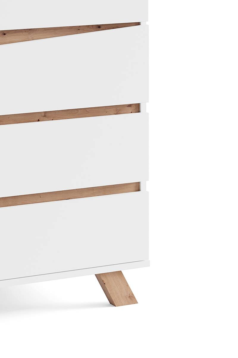 Sekretär VALENTIN weiß matt Eiche Artisan Nachbildung B/H/T: ca. 120x127x38 cm