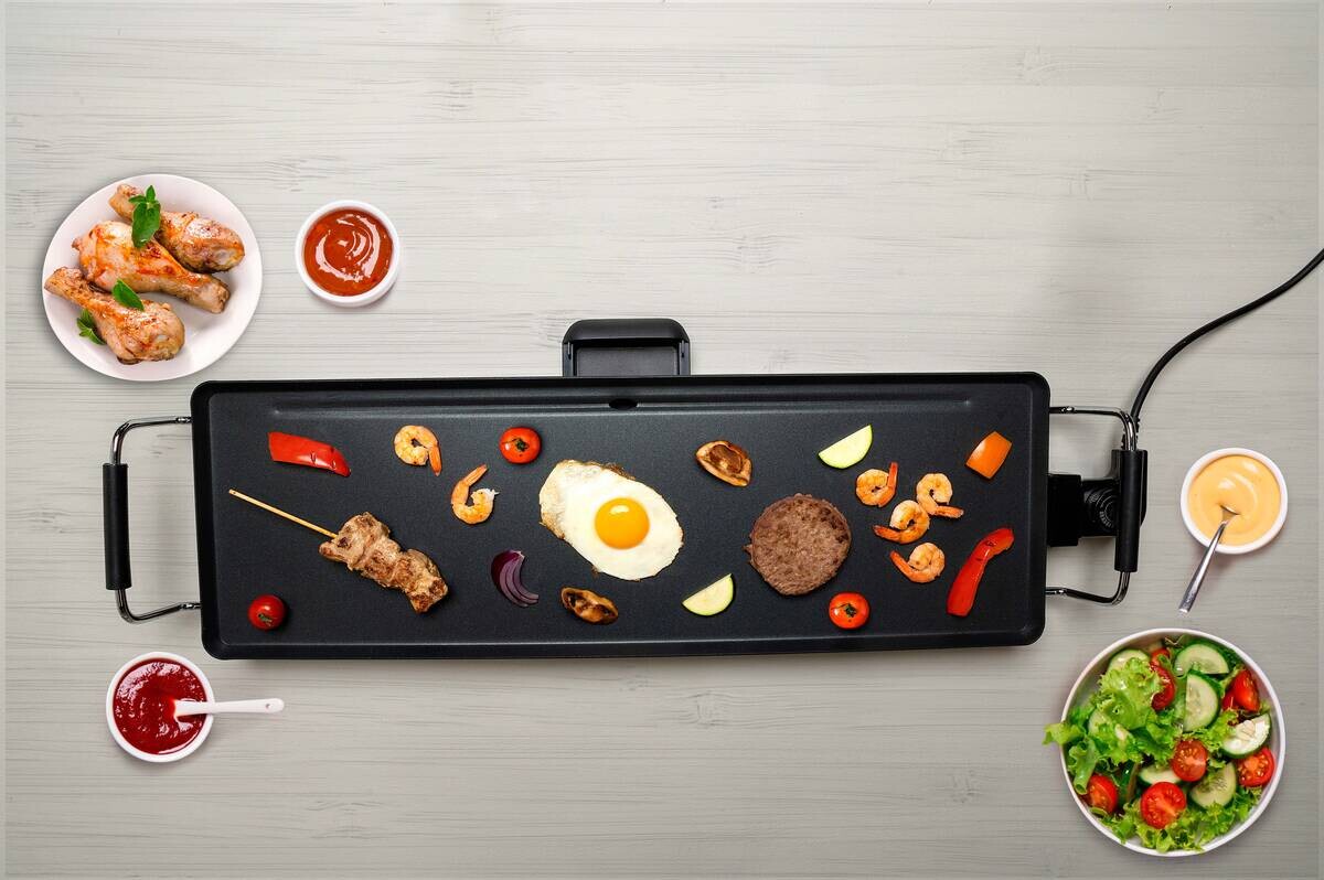 alpina Elektro-Tischgrill schwarz Metall B/L: ca. 70x23 cm