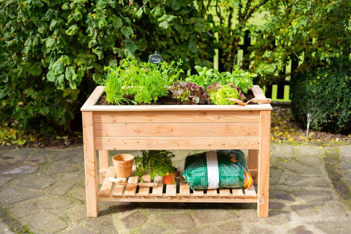 Westmann Stelzenhochbeet natur Holz B/H/T: ca. 120x75x65 cm