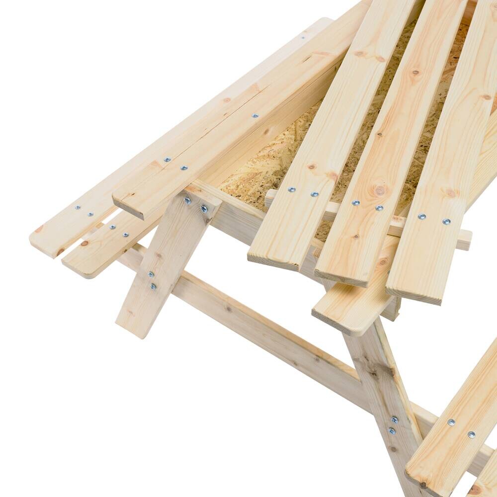 Timbela Kindersitzgarnitur M010 natur Holz B/H/L: ca. 90x50x90 cm