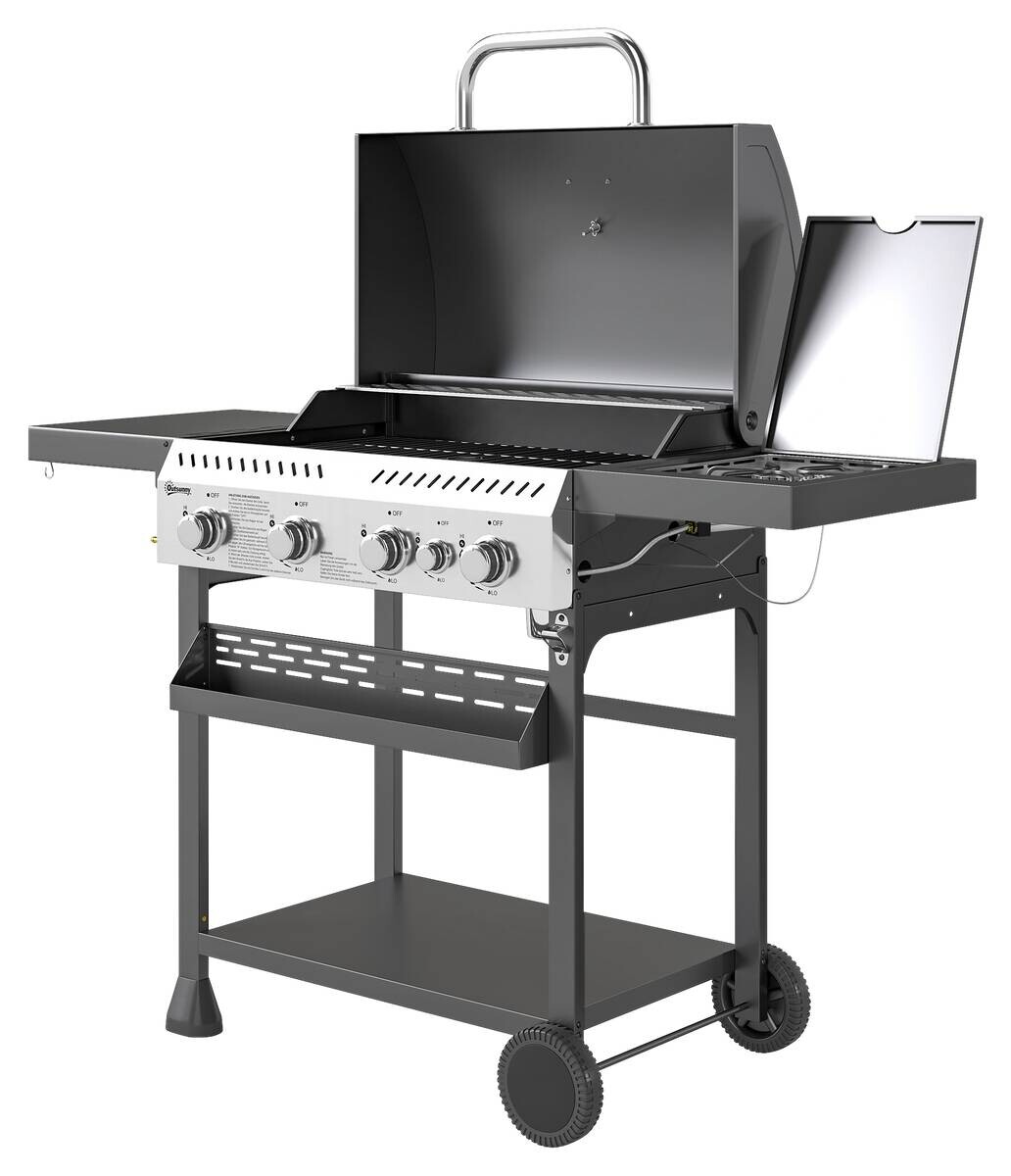 Outsunny Gasgrill Edelstahl B/H/L: ca. 55x103x135 cm