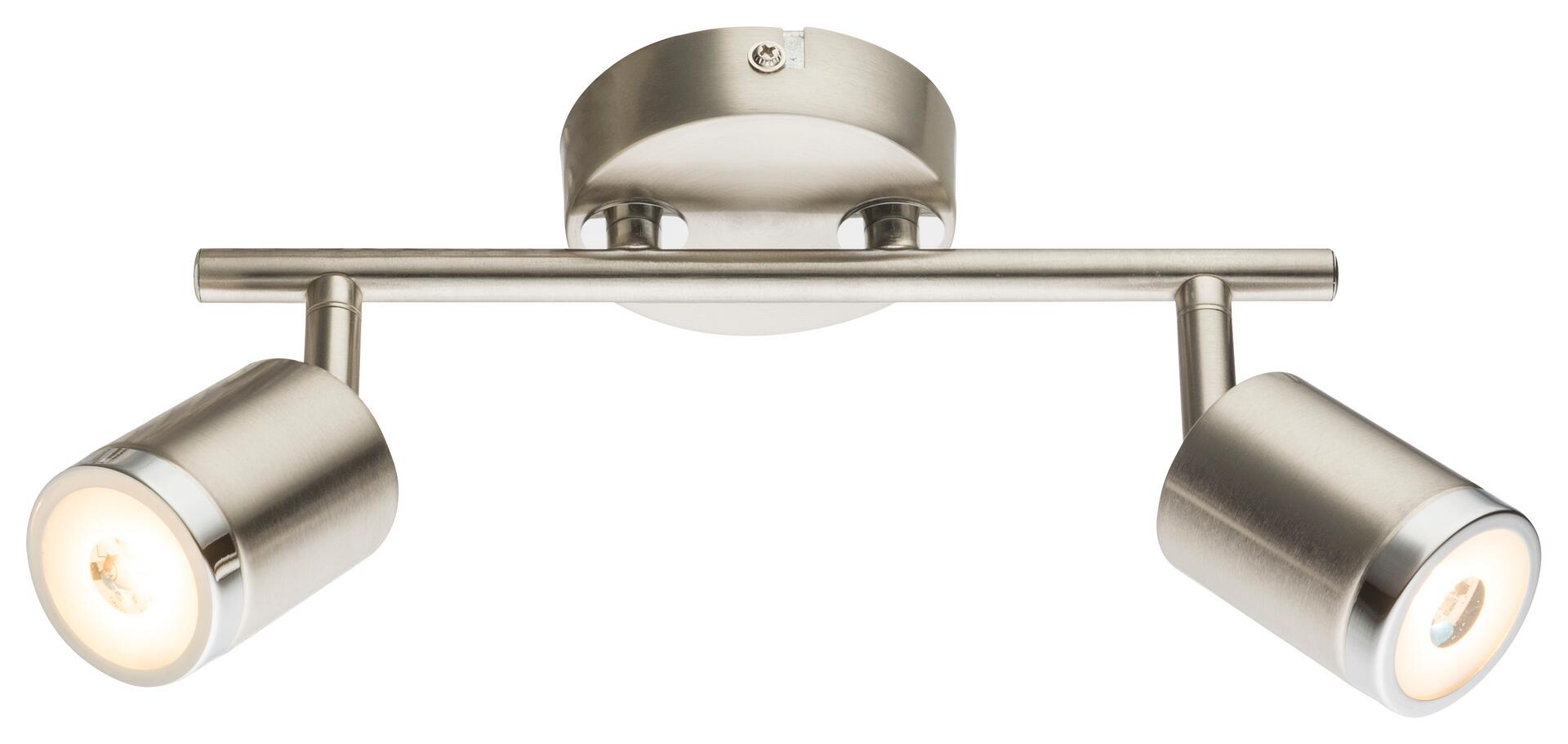 GLOBO Spot Comore nickel Metall B/H/L: ca. 9x17x26 cm 2 Brennstellen