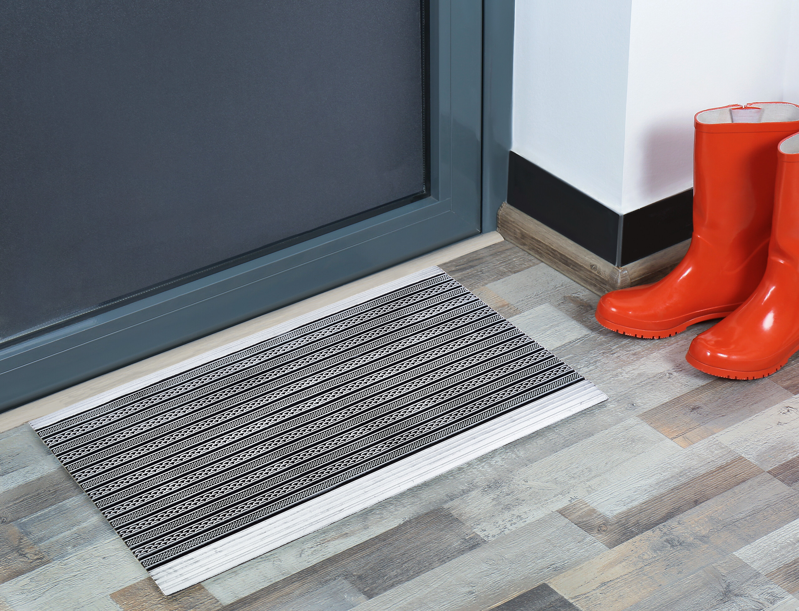 Fußmatte Silbergrau B/L: ca. 39x59 cm