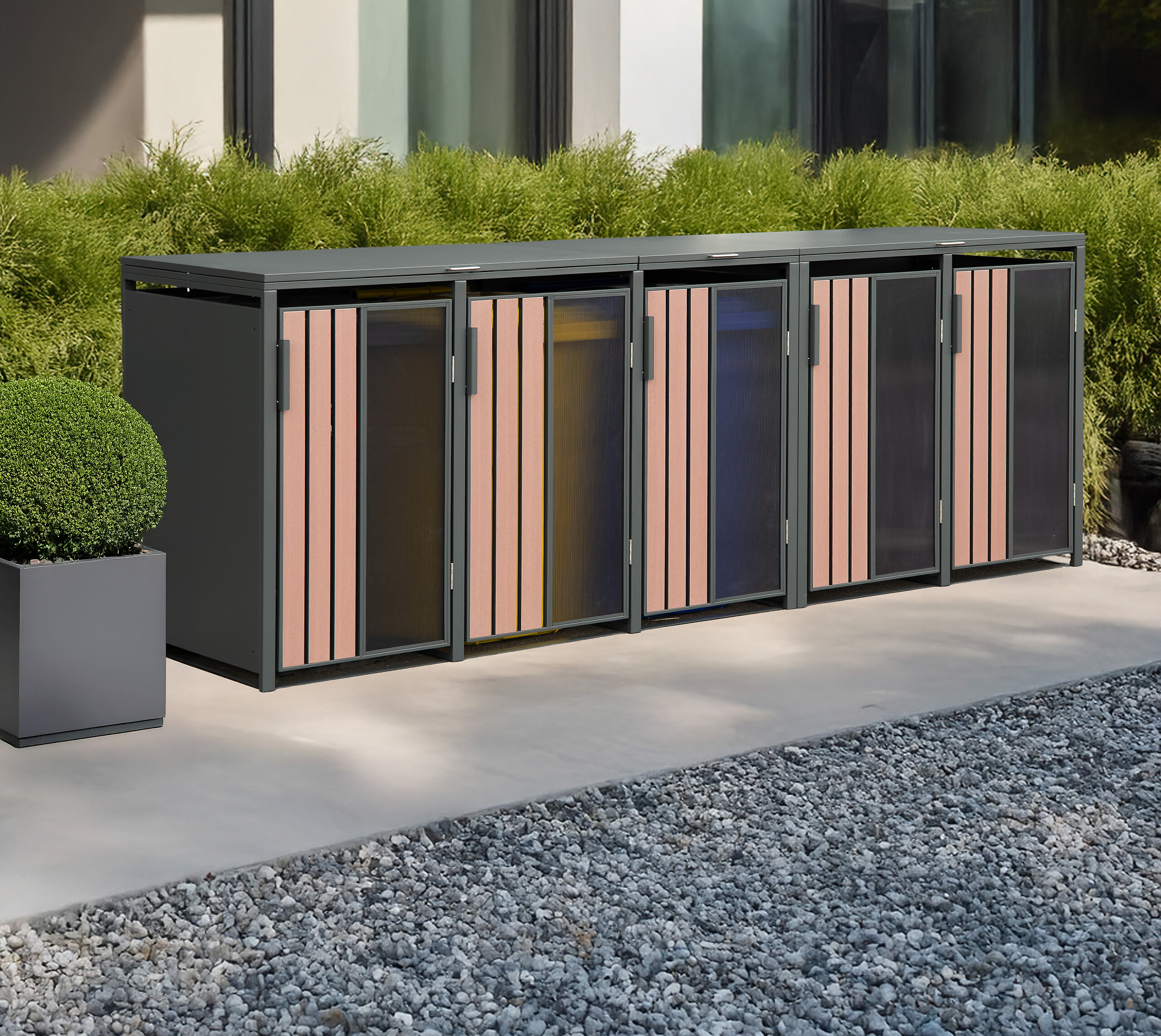 Westmann Mülltonnenbox Status anthrazit B/H/L: ca. 330x116x80 cm