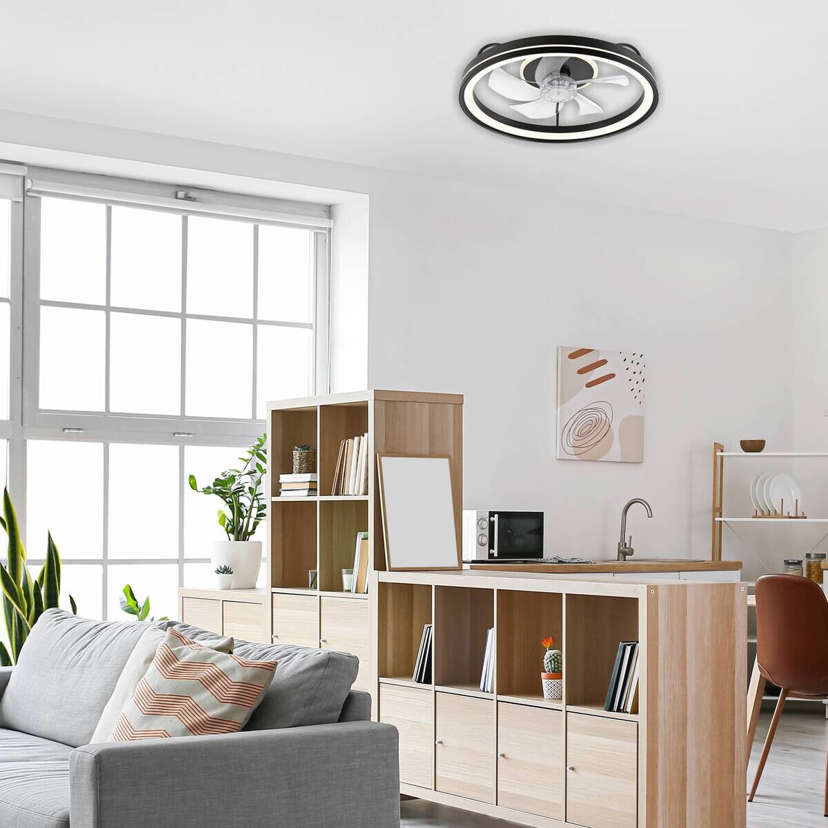 Lamkur LED-Deckenventilator Falco schwarz H/L: ca. 17x50 cm max. 40 W