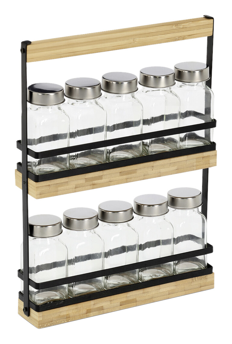 Zeller Gewürzständer-Set transparent Glas B/H/L: ca. 4,7x30x22,7 cm