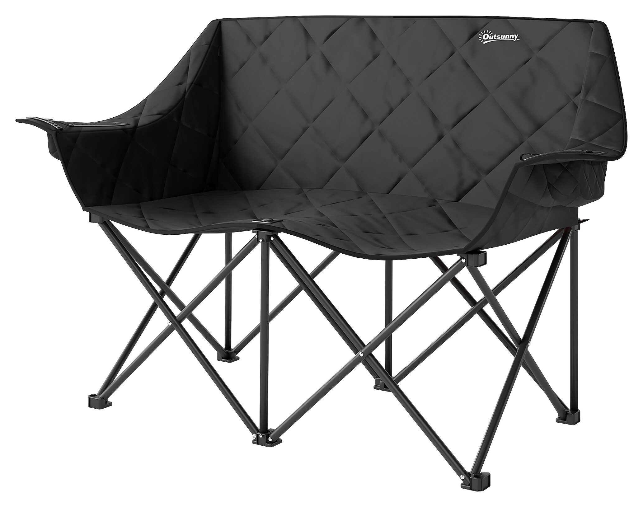 Outsunny Campingstuhl schwarz Metall B/H/L: ca. 60x92x145 cm