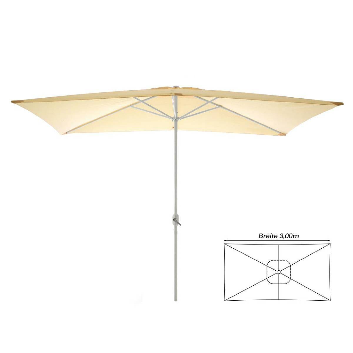 VCM Sonnenschirm champagner Polyester-Mischgewebe B/H/L: ca. 200x235x300 cm