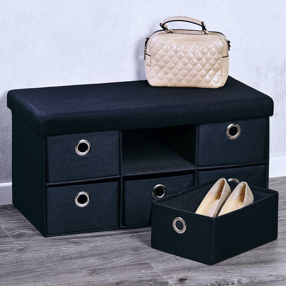 Kesper Sitzbank schwarz Polyester B/H/L: ca. 39x8,7x78 cm