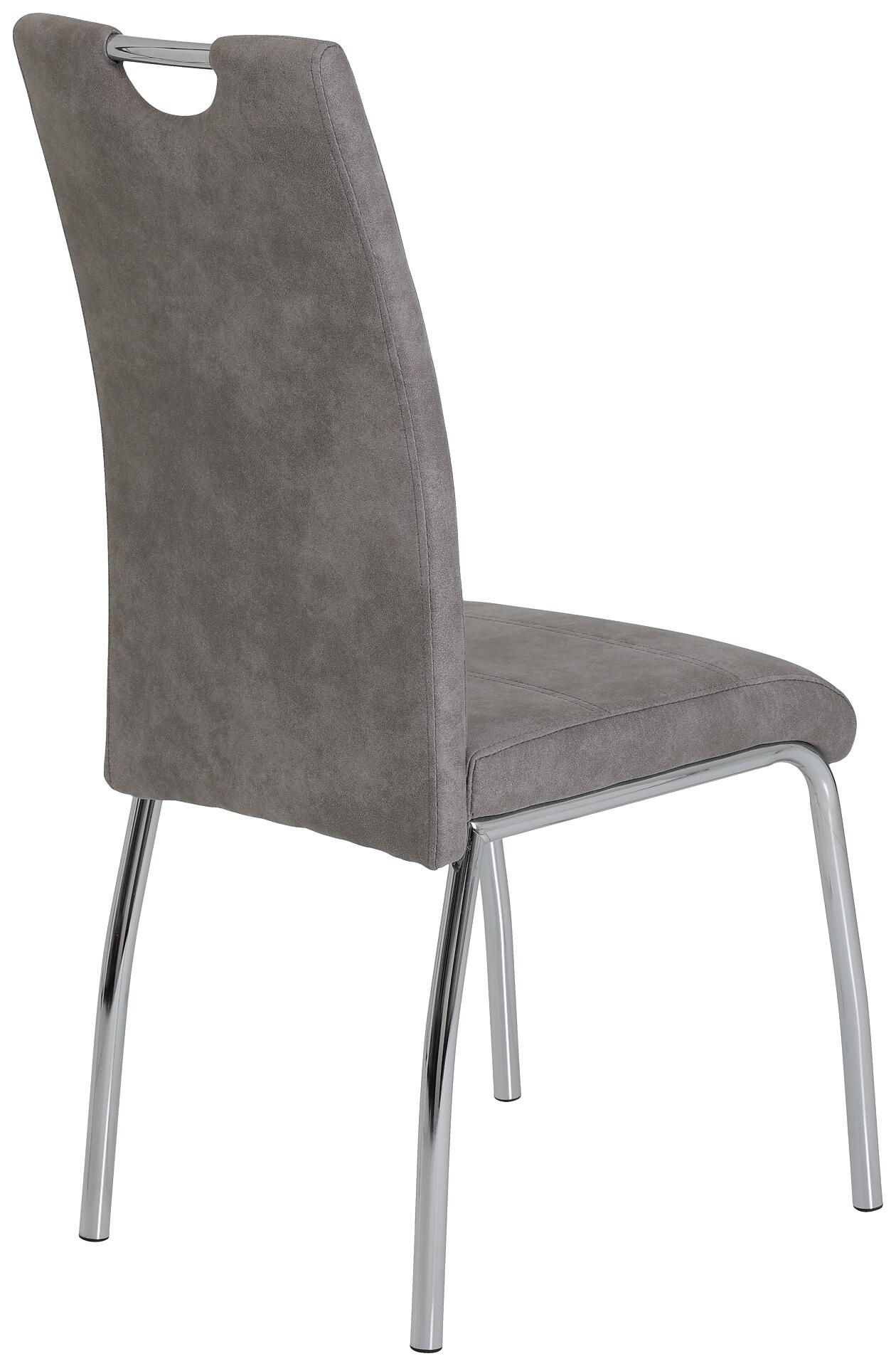 Stuhl Susi 2er Set grau Vintage Microfaser B/H/T: ca. 44x98x61 cm