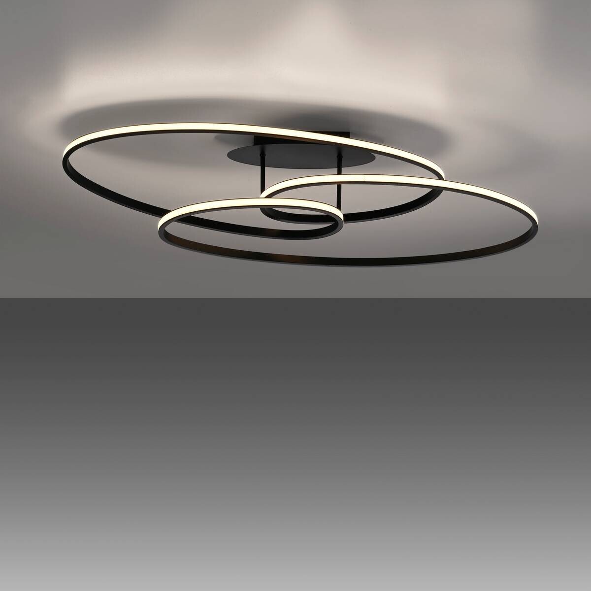 Just Light LED-Deckenleuchte Lumaca schwarz B/H/L: ca. 30,5x22,5x81 cm