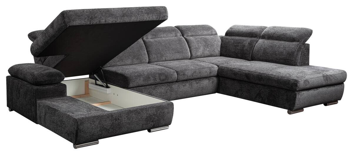 Wohnlandschaft Cordoba anthrazit Webstoff B/H/T: ca. 359x105x232 cm