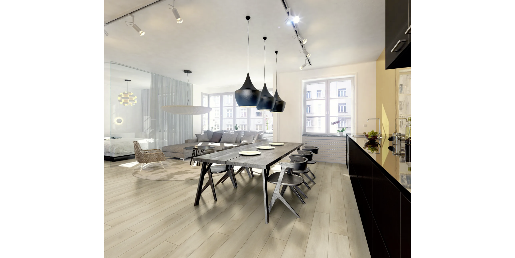 Superior Laminatboden Advanced ca. 2,131 m² im Paket  B/L: ca. 19,3x138 cm pro Paket