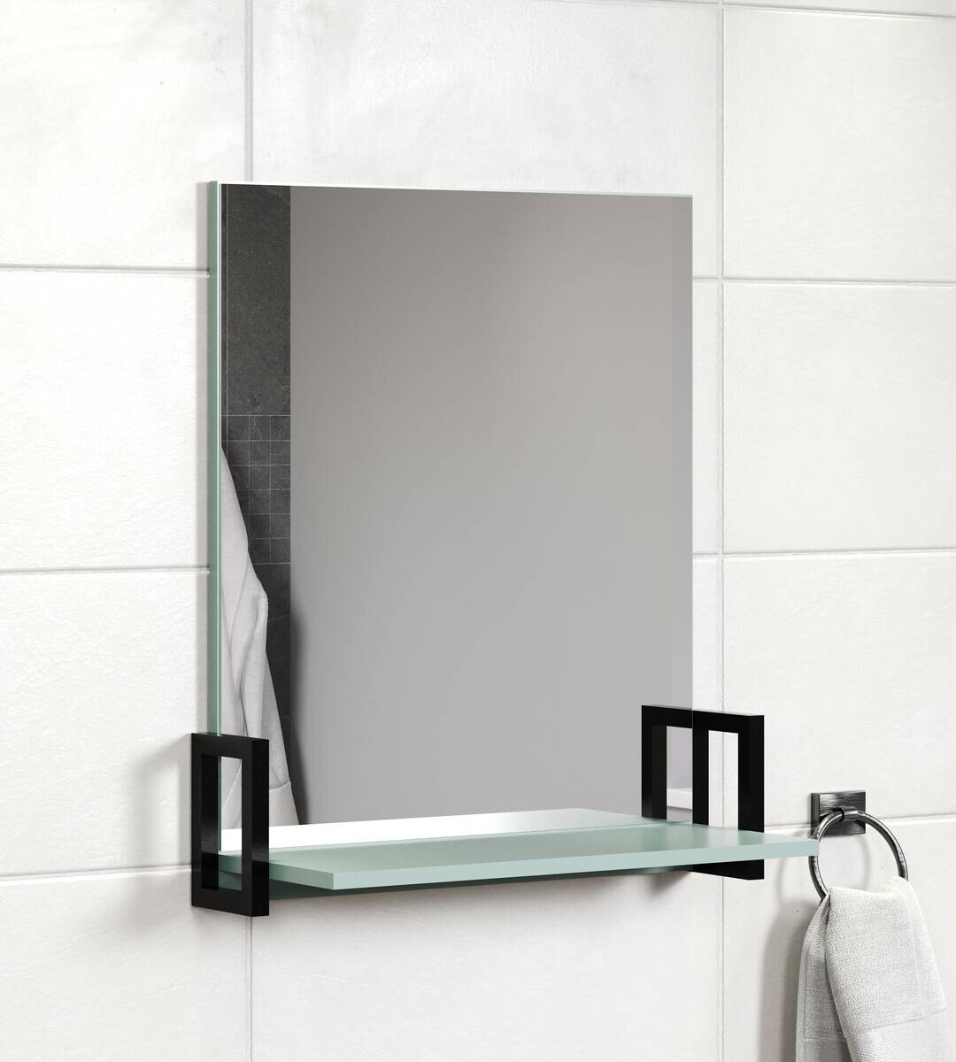 Wandspiegel Matix blau matt B/H/T: ca. 64x74x24 cm