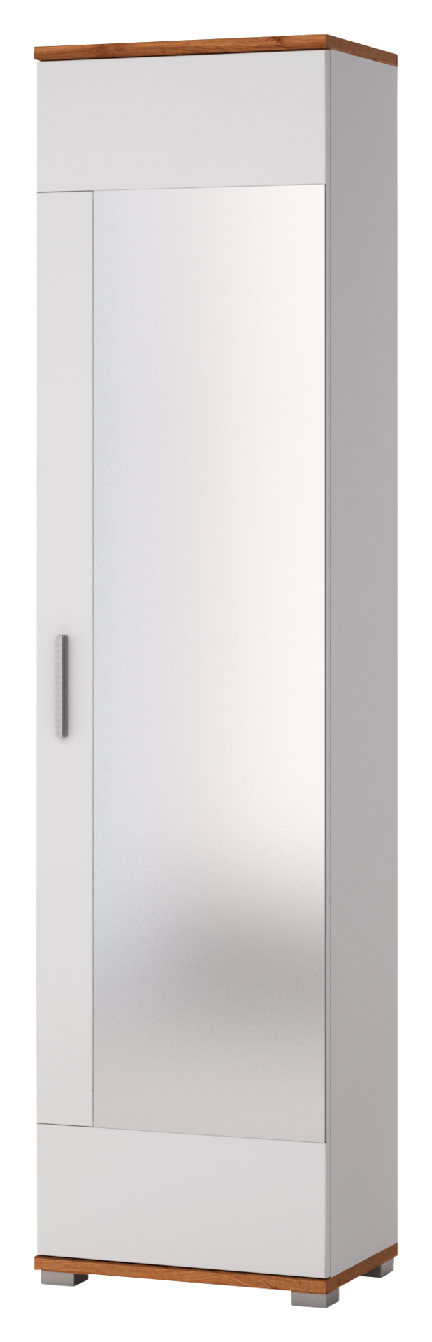 Garderobenschrank Hola Eiche Wotan Nachbildung weiß Hochglanz B/H/T: ca. 50x199x34 cm