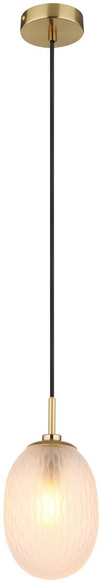 GLOBO Pendelleuchte gold schwarz Glas Metall Textil H/D: ca. 120x15 cm E14 1 Brennstellen