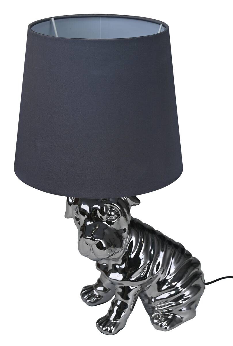 POCOline Keramik_Tischleuchte Agnes silber grau Keramik B/H/L: ca. 21x39x21 cm E14 1 Brennstellen