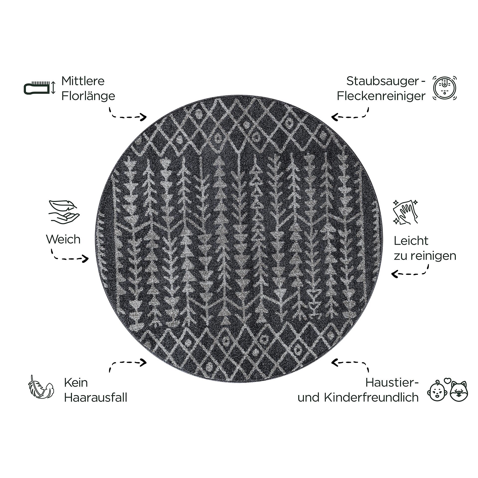 Sanat Teppich schwarz B/L: ca. 150x150 cm