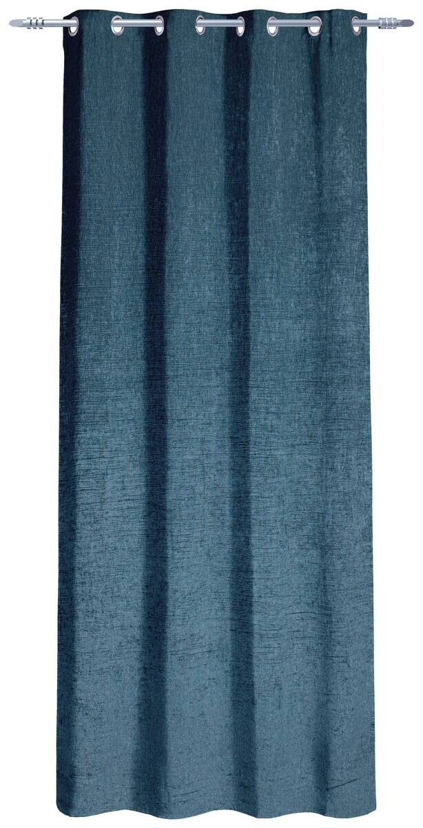 Ösenvorhang Chenille blau B/L: ca. 140x245 cm
