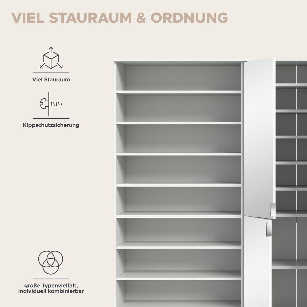 Garderobe PROJEKT X weiß weiß Hochglanz B/H/T: ca. 222x191x37 cm