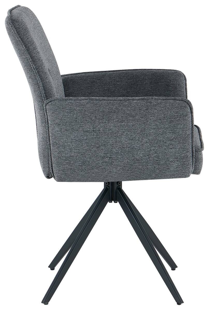 Stuhl Lima grau Webstoff B/H/T: ca. 65x92x65 cm