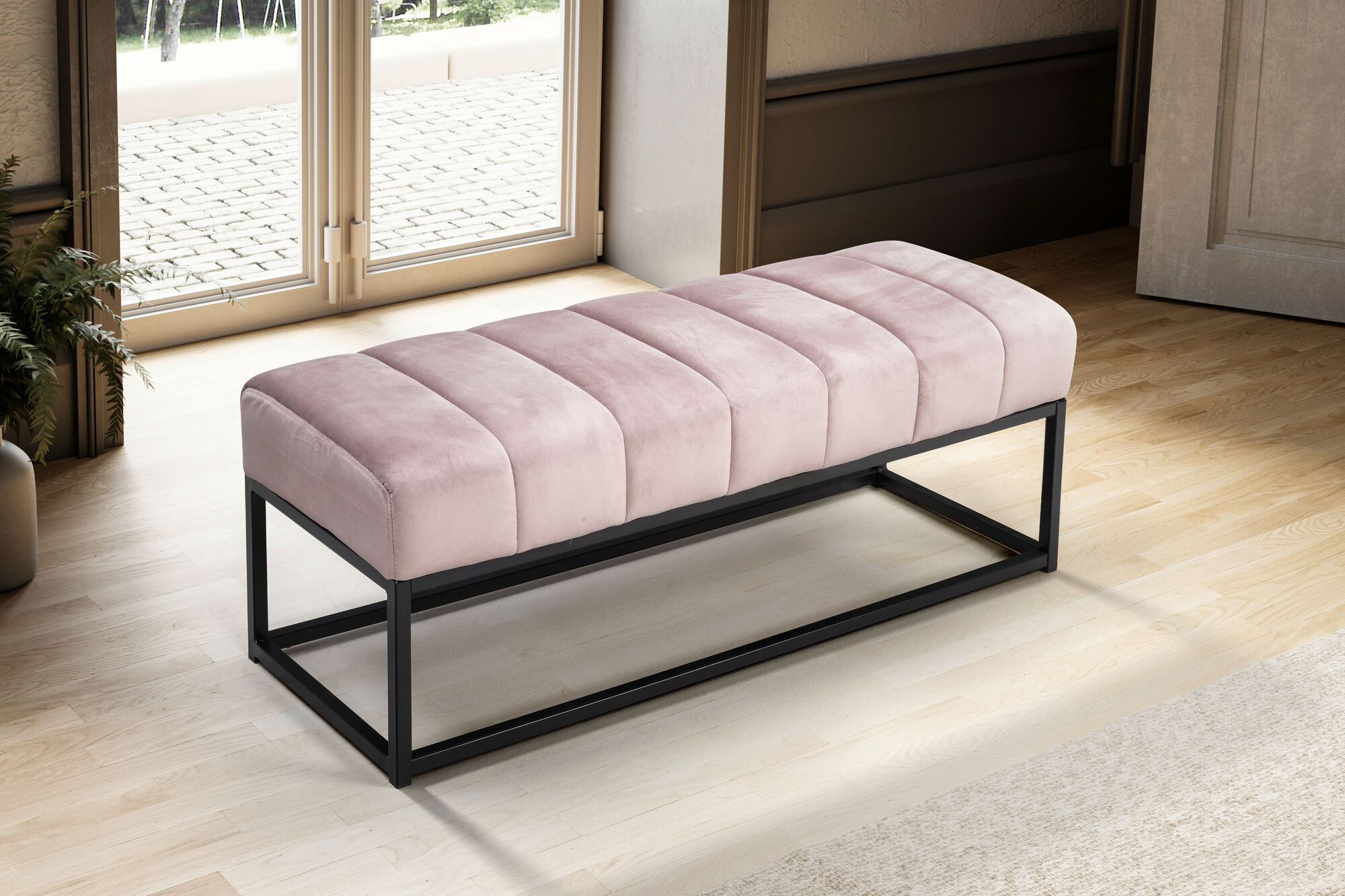 Sitzbank rosa Polyester B/H/T: ca. 108x40x40 cm