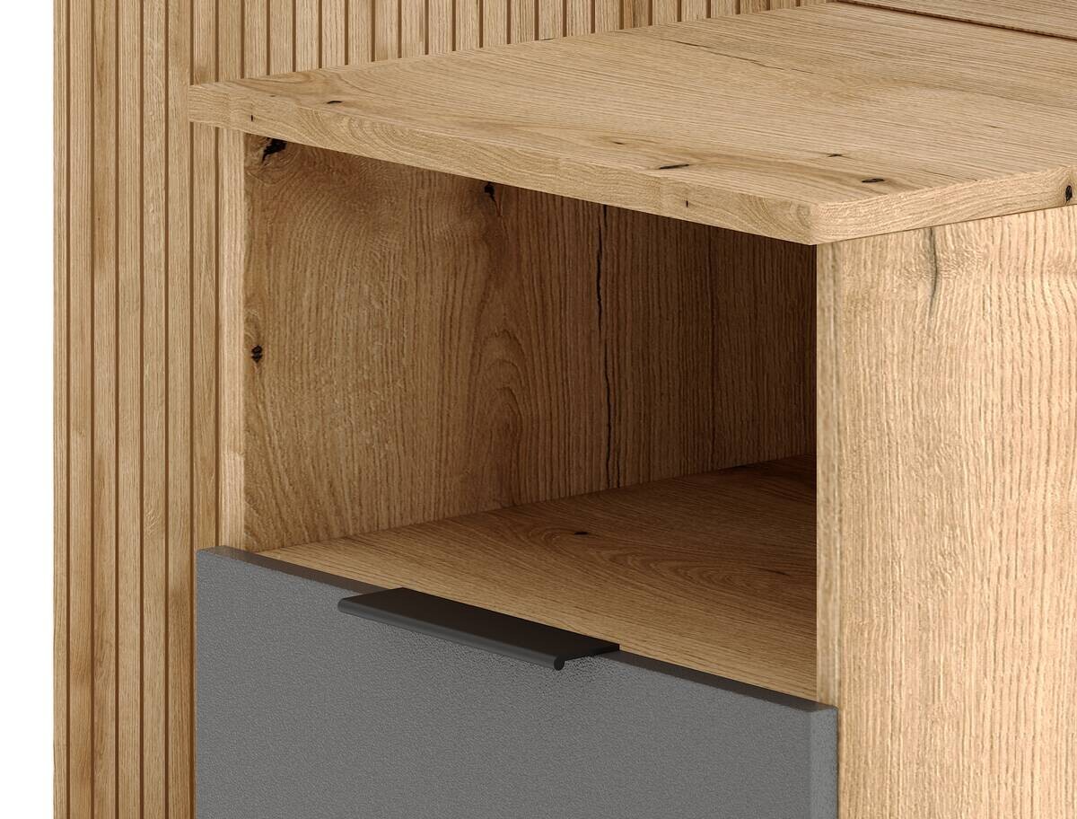 Garderobe NORDIC Eiche Evoke Oak Nachbildung Graphit B/H/T: ca. 100x204x40 cm