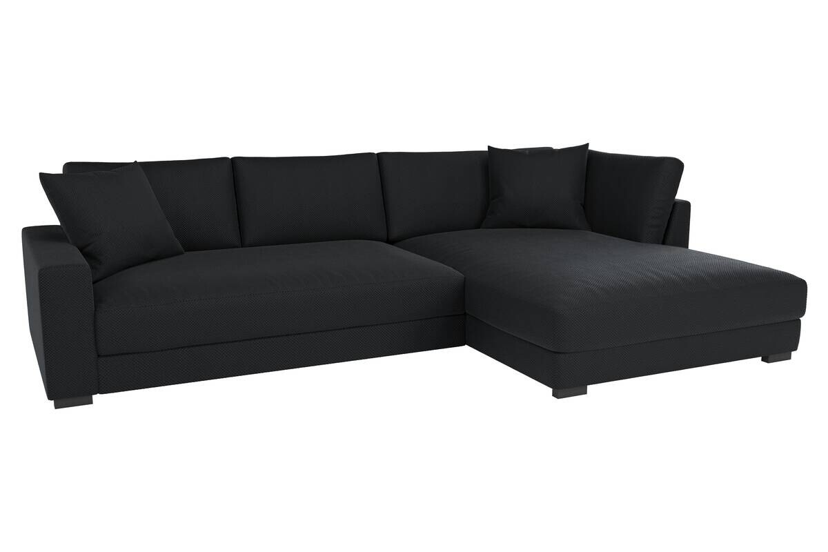 Ecksofa schwarz Microfaser B/H/T: ca. 300x83x190 cm