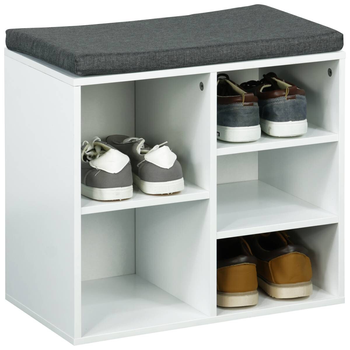 HI Schuhregal weiß Holz B/H/T: ca. 51,5x48x29 cm