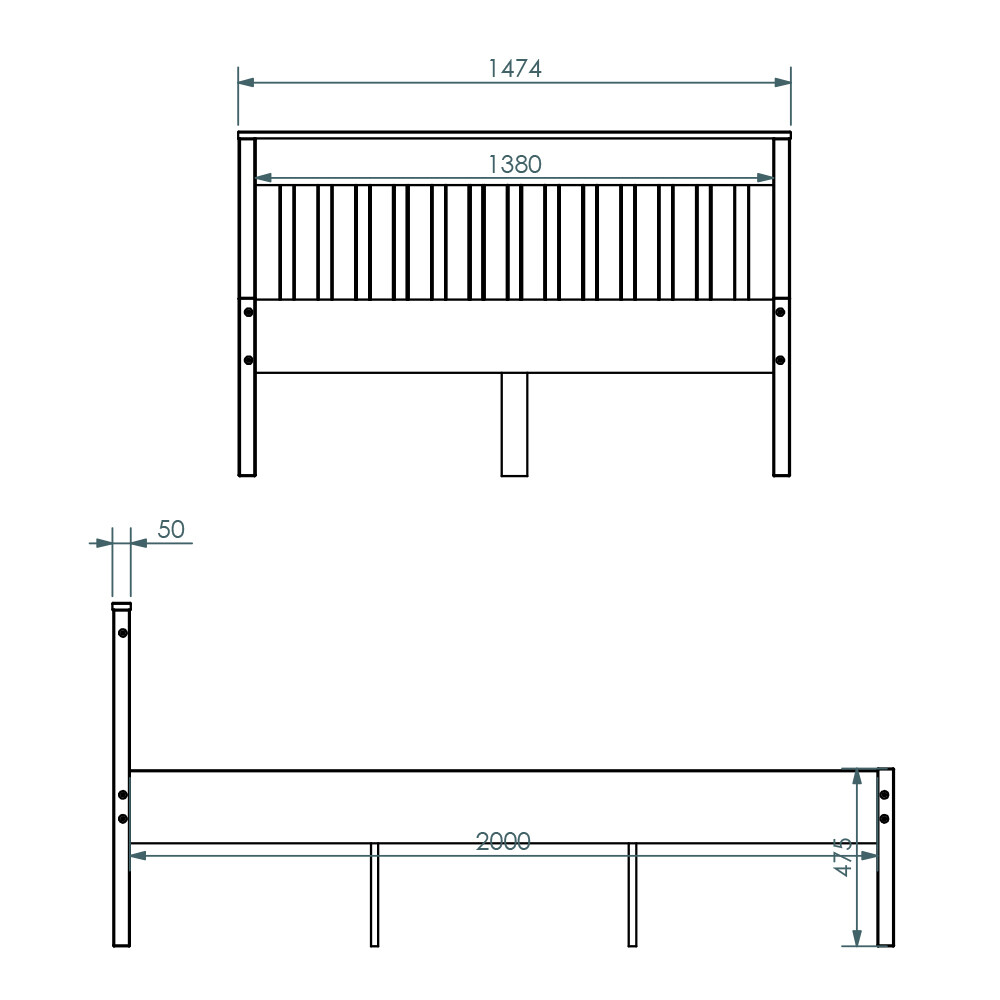 Bett Luna colonial Oak