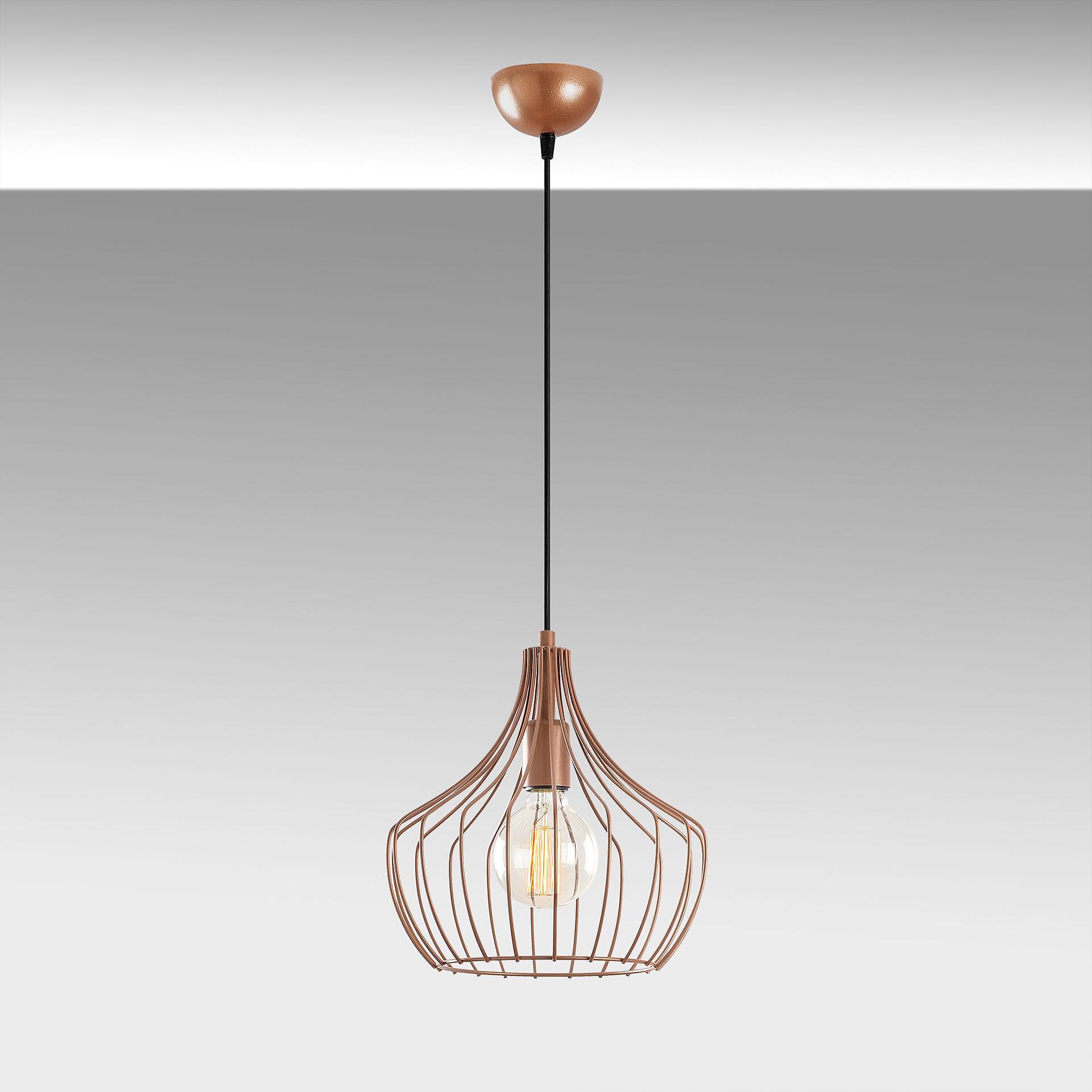 Opviq Pendelleuchte Mezopotamya Kupfer B/H/T/L/D: ca. 27x126x27x27x27 cm E27 1 Brennstellen