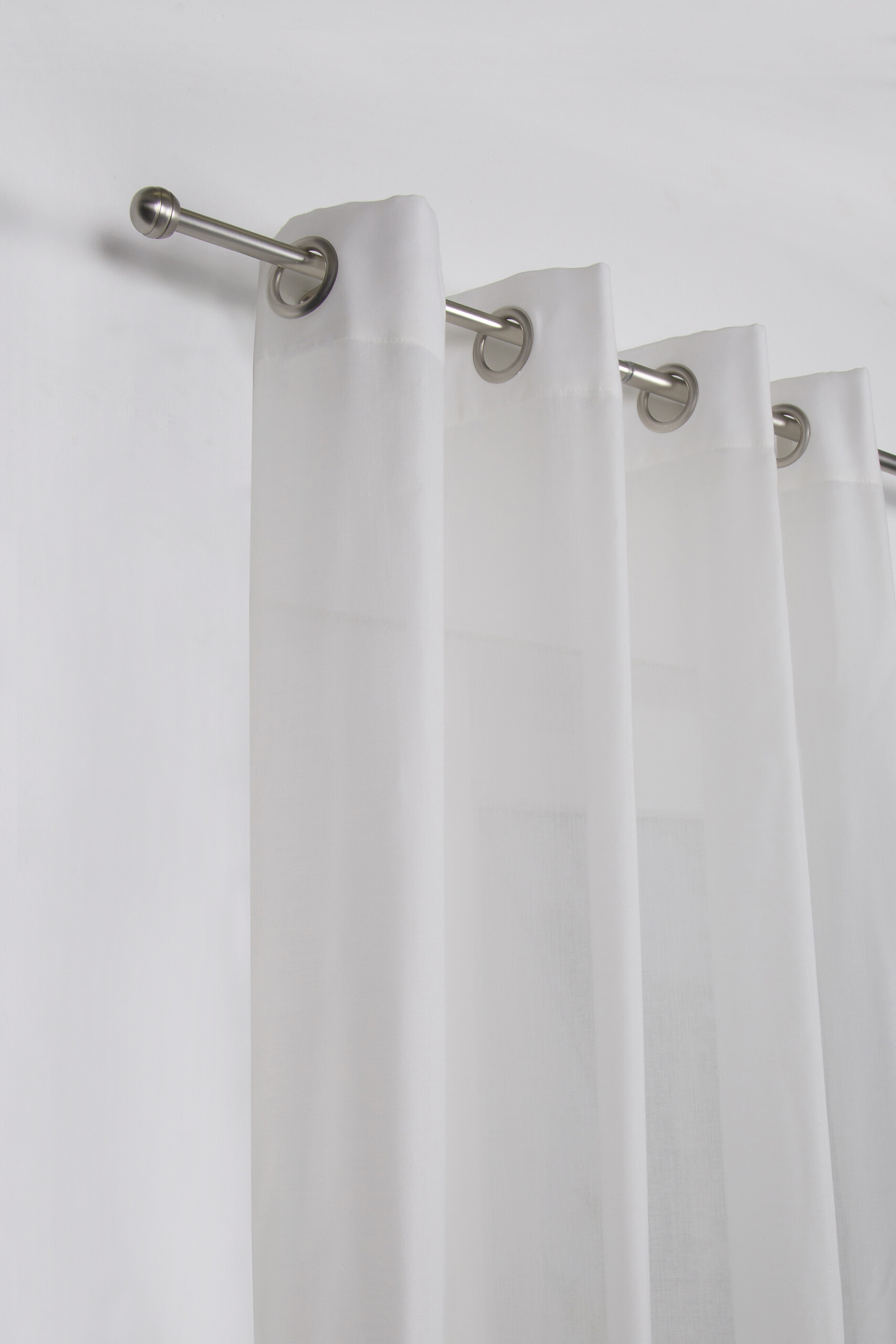 Gardinenstange Edelstahloptik Metall ausziehbar von ca. 120 bis 210 cm 1.0 Läufe