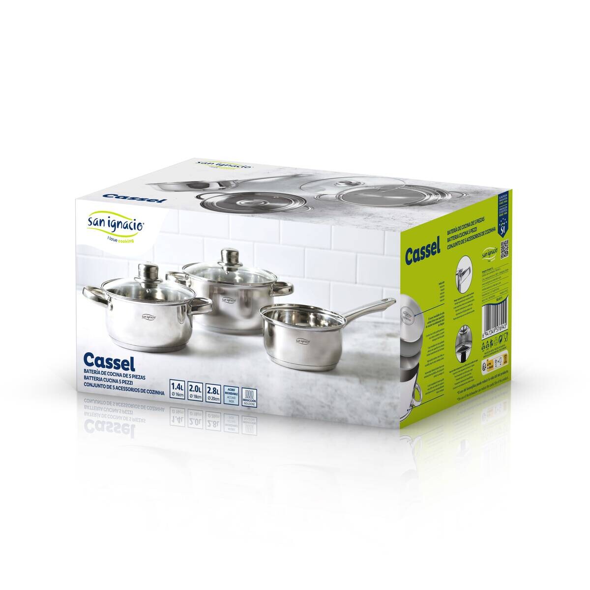 SAN IGNACIO Topfset CASSEL silber Edelstahl 5 tlg.