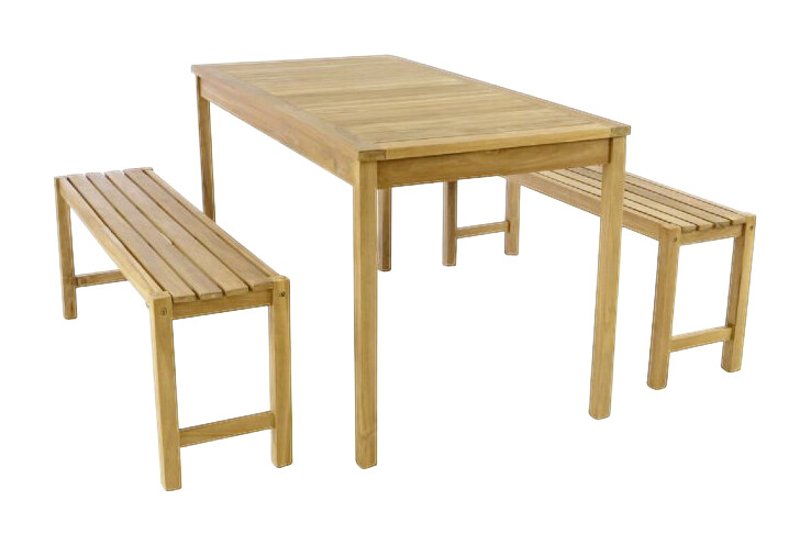 VCM Gartensitzgruppe braun Teakholz B/H/L: ca. 69x75x135 cm