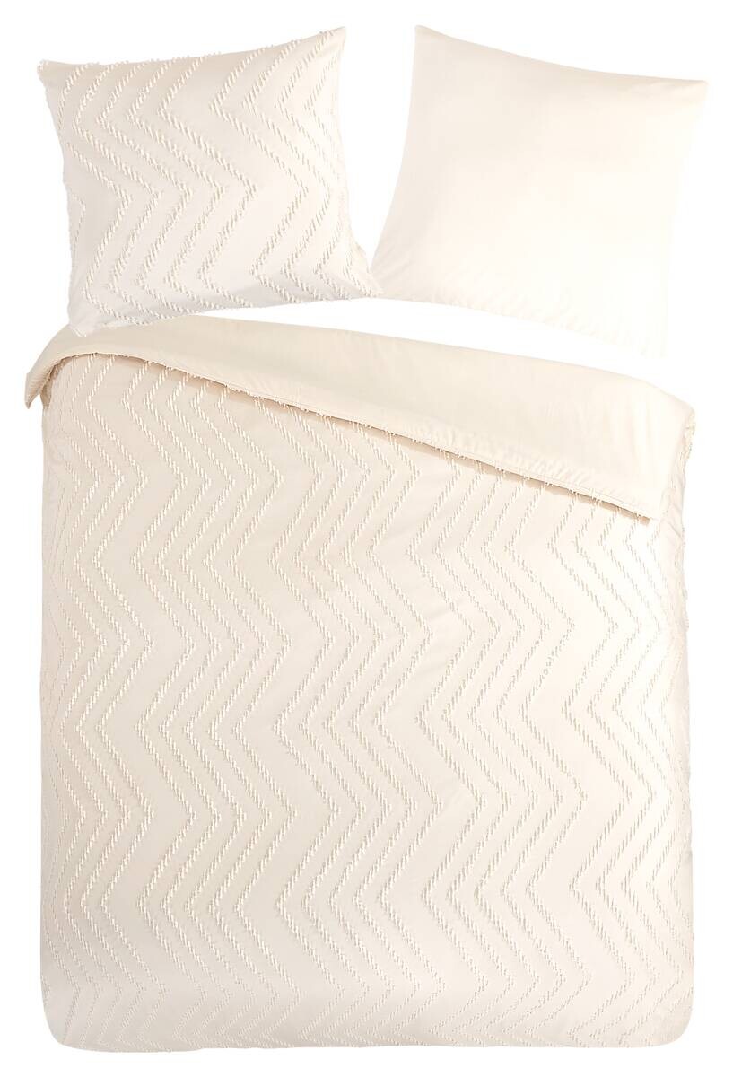 Microfaser Bettwäsche Zigzag offwhite Polyester B/L: ca. 155x220 cm