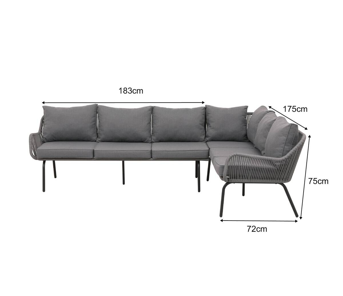 POCOline Gartensitzgruppe Milos dunkelgrau Stahl
