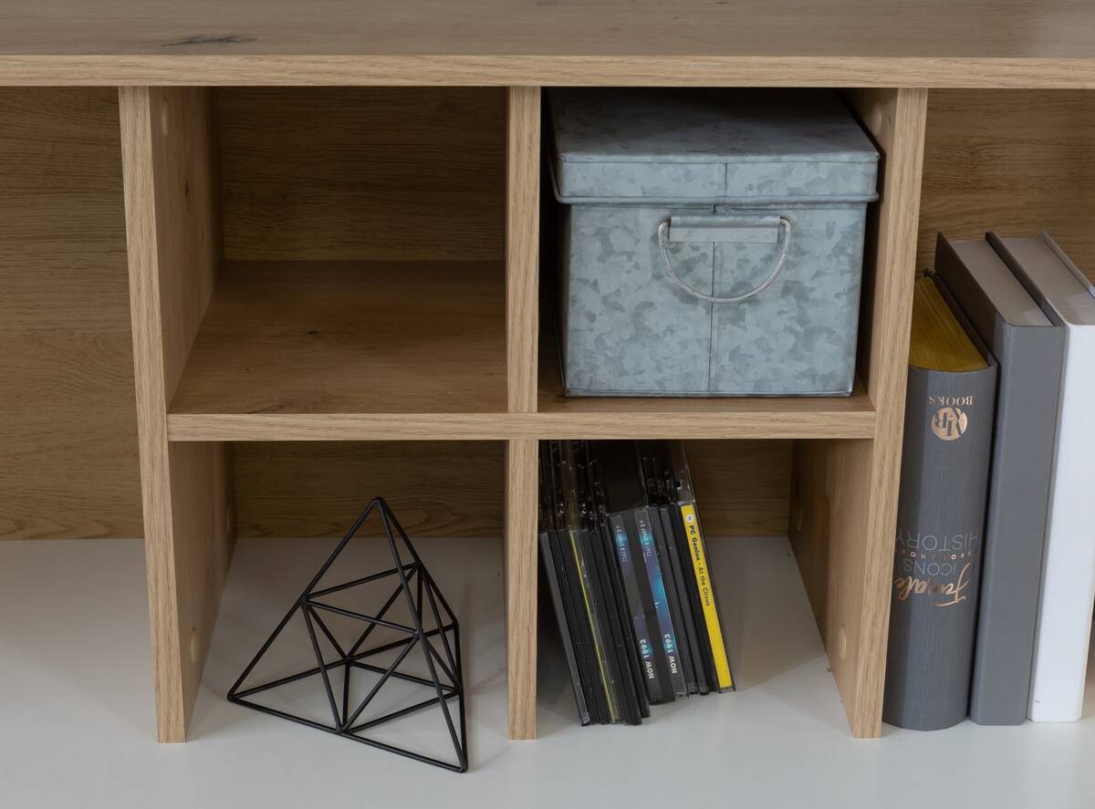 Schreibtisch weiß Eiche Artisan Nachbildung B/H/T: ca. 158x116x66 cm