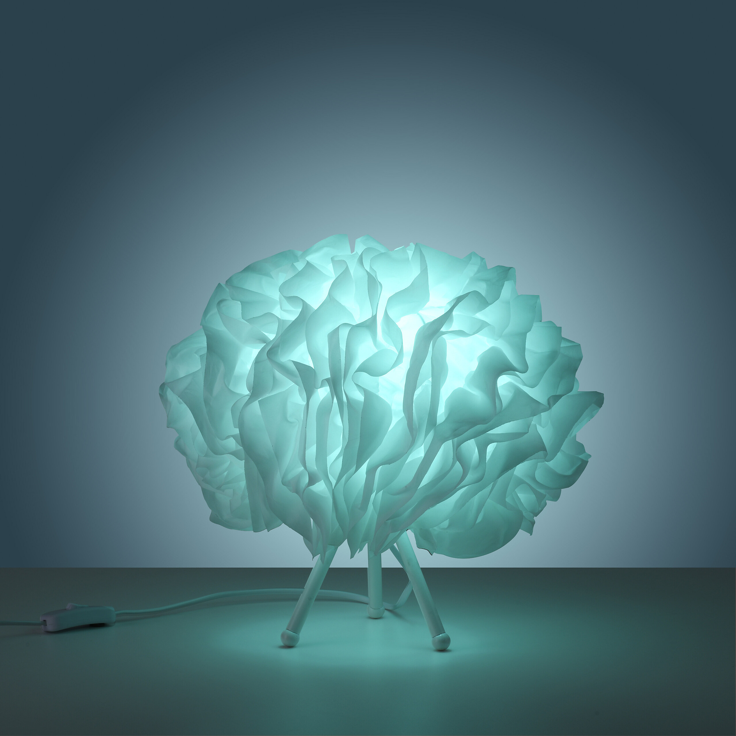 Just Light Smarte Tischleuchte PN11211-16 Naomi weiß Eisen Kunststoff Stoff H/D: ca. 30x35 cm E27 1 Brennstellen