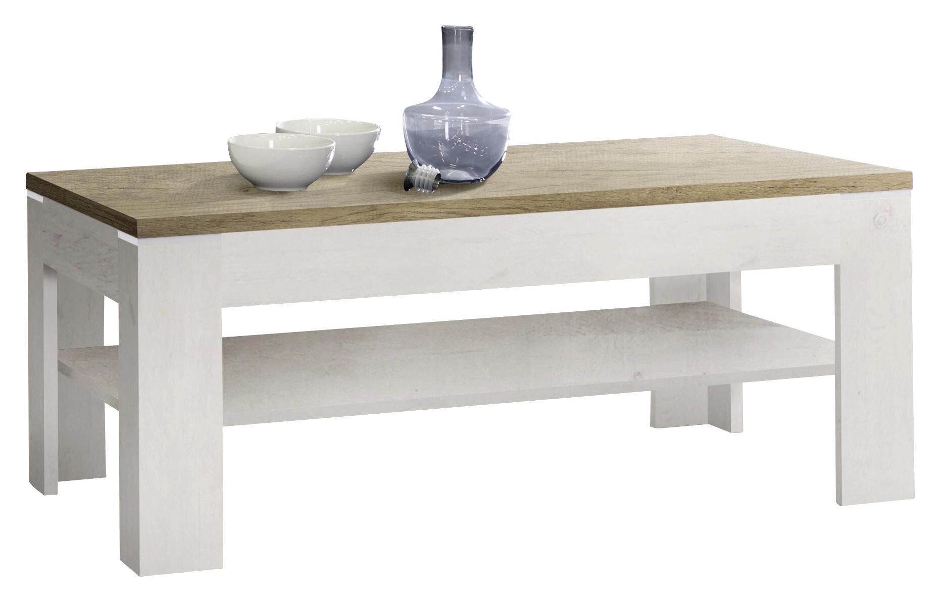 Couchtisch weiß Pinie Nachbildung Eiche Antik Nachbildung B/H/T: ca. 120x43x75 cm