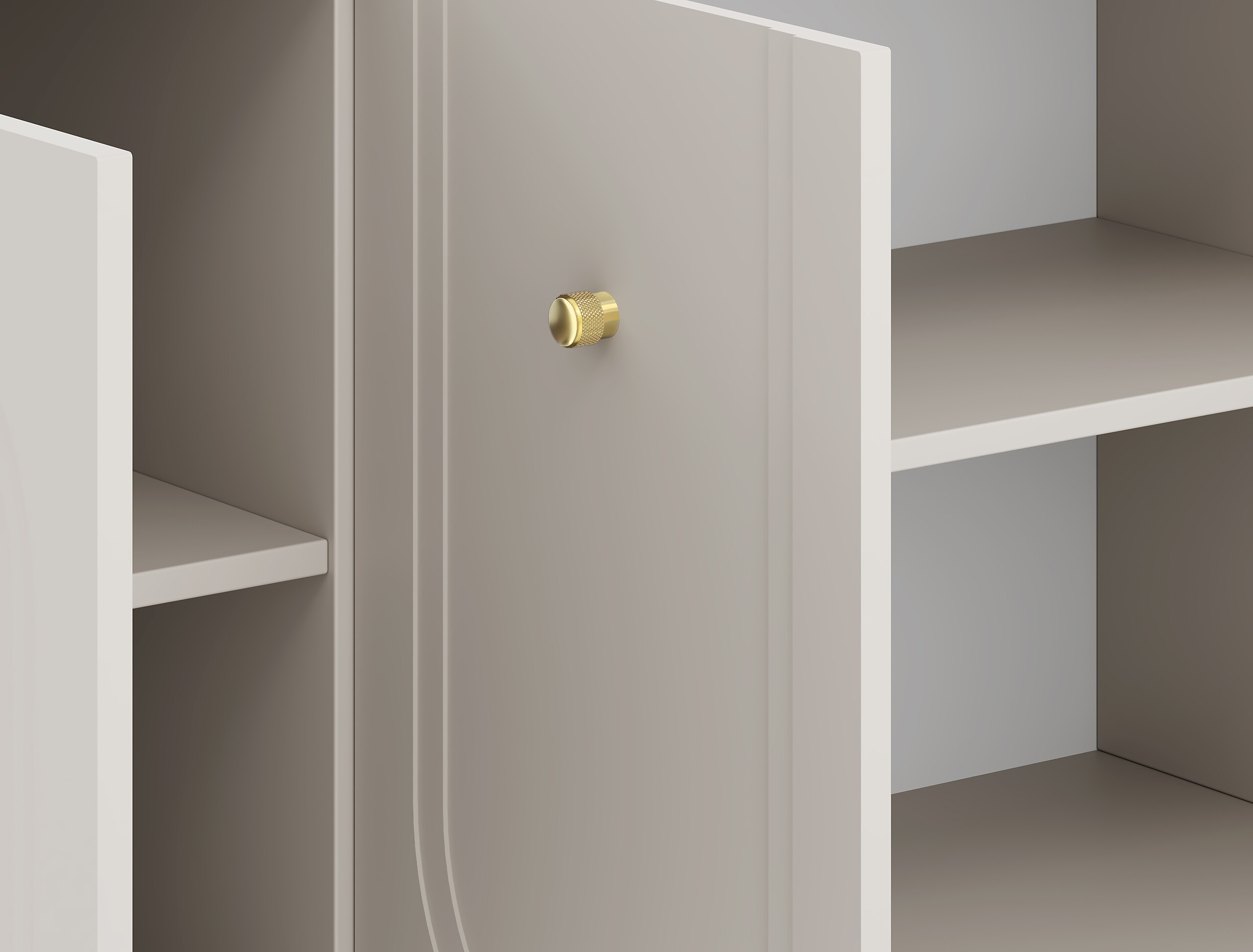 Kommode MAZOMA Eiche Kaschmirgrau Nachbildung gold Optik B/H/T: ca. 154x82x39 cm