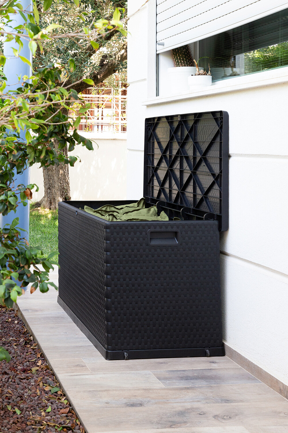 Toomax Aufbewahrungsbox Rattan anthrazit Kunststoff B/H/L: ca. 63x56x120 cm